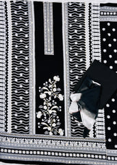 Elegant Black & White Cotton Suit Set with Embroidery Work ✨