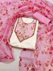 Chanderi patch work suit