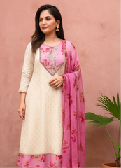 Chanderi patch work suit