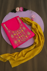 Pink and yellow handwork suit