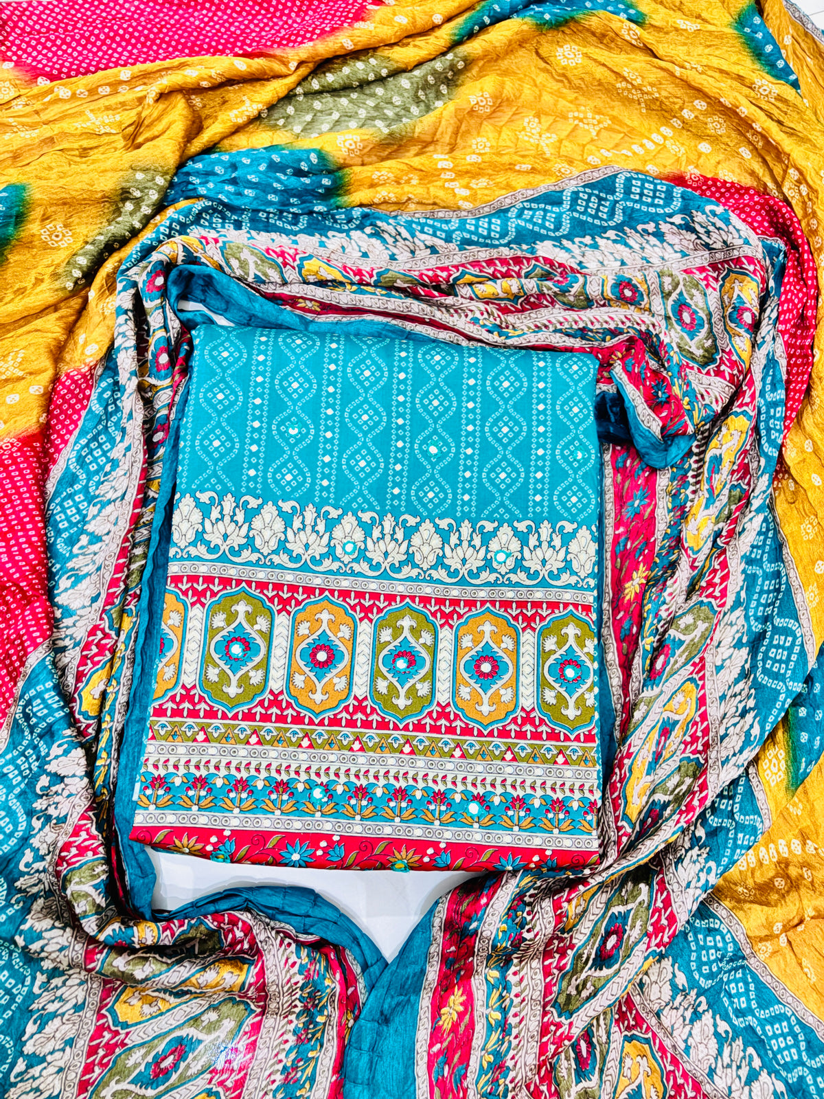 Multicoloured Rayon suit