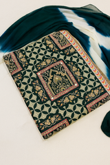 🌿 Elegant Dark Green & Cream Ethnic Cotton Suit Set 🌿