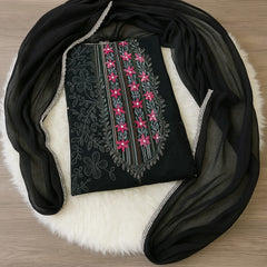 Black muslin handwork suit