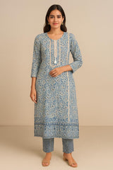 Pure muslin lace work suit