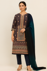 🌿 Elegant Dark Green & Cream Ethnic Cotton Suit Set 🌿