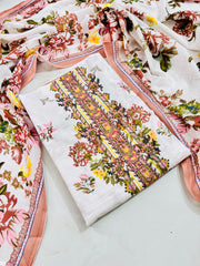 Elegant floral cotton suit