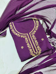 Deep magenta colour suit